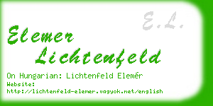 elemer lichtenfeld business card